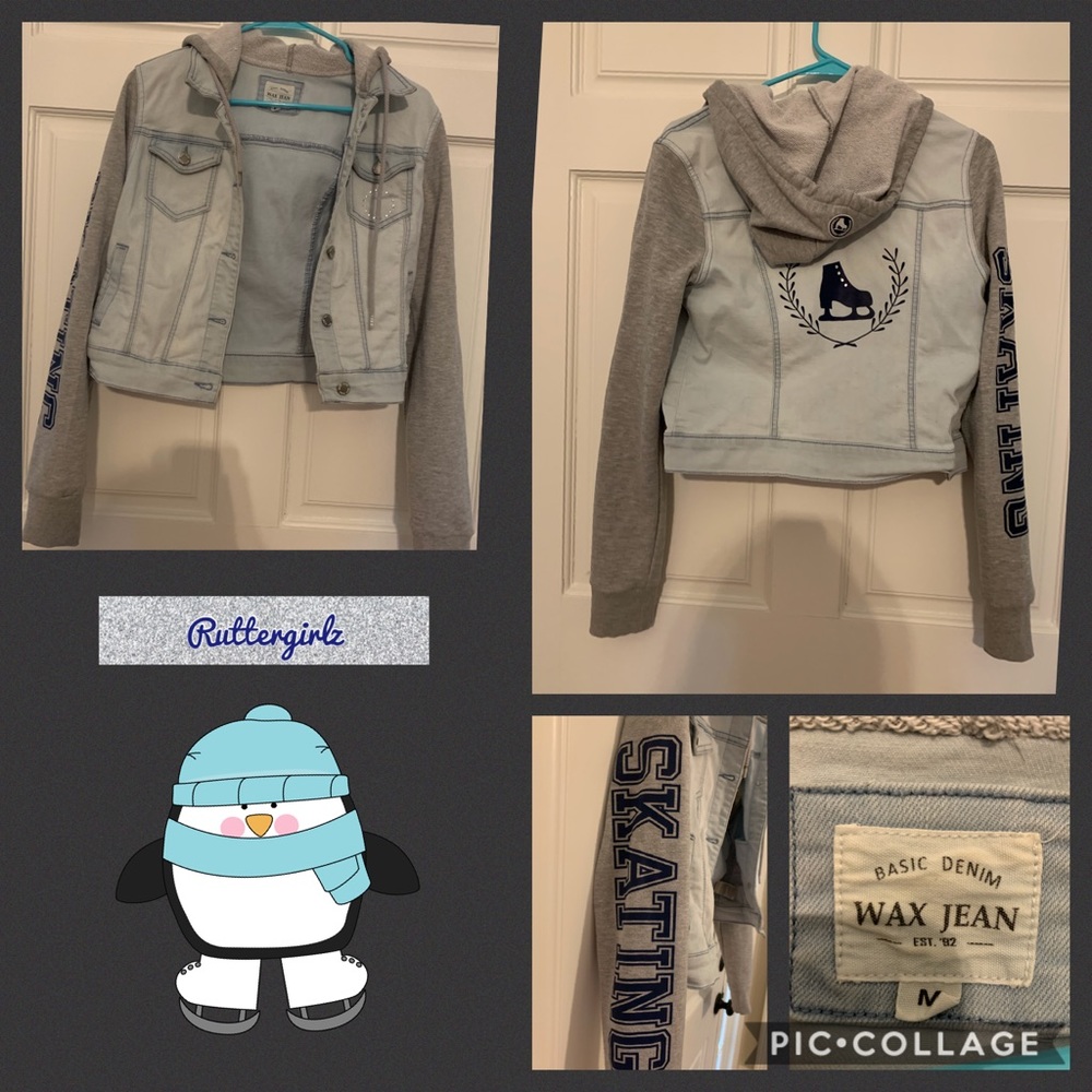*SOLD*Skater Girl Denim Hoodie Jacket-Girls M